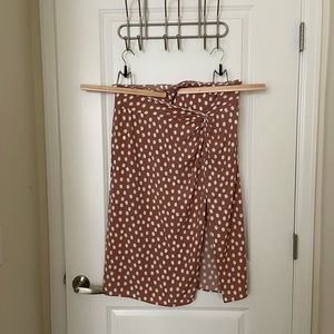 Dusty Rose polka dot midi skirt